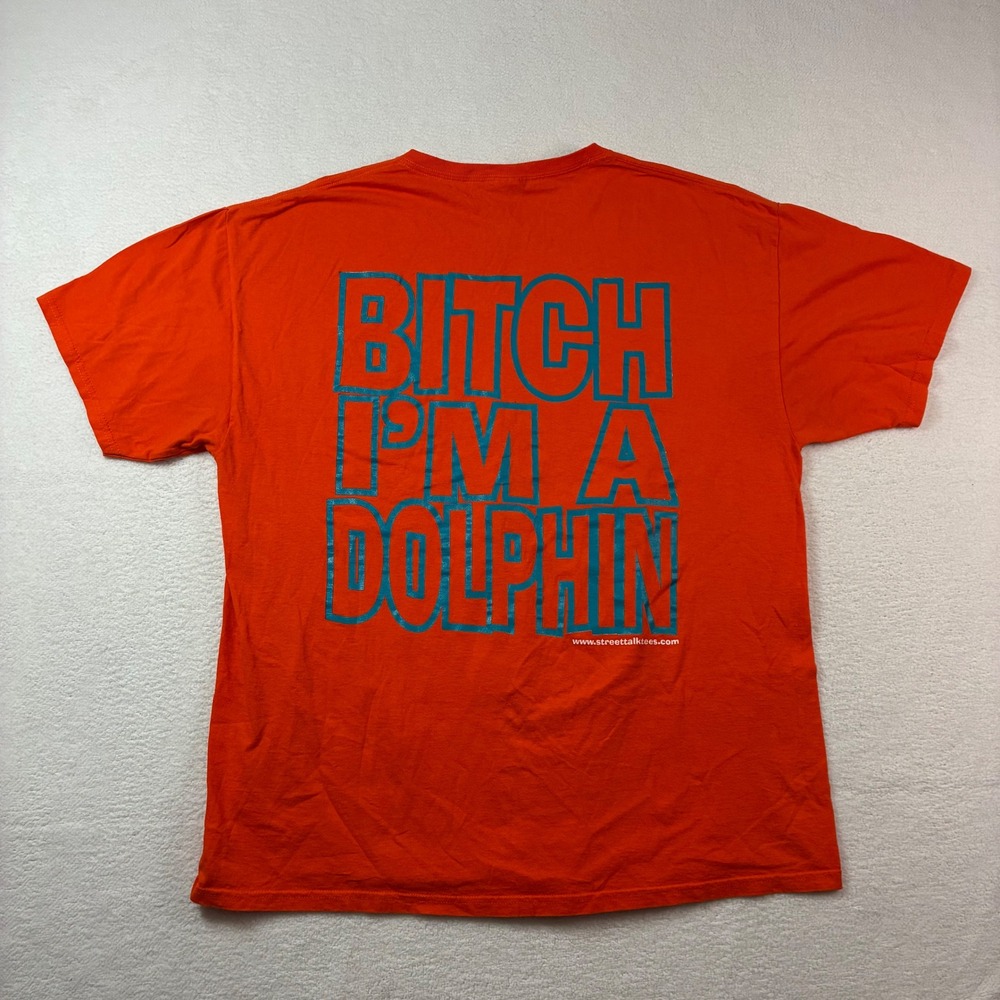 Street Talk Tees Miami Dolphins T Shirt Mens XL Orange F Around and Find Out